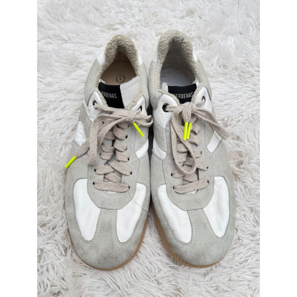 AS-IS Verbenas EU 44 Mens Gray White Suede Leather Retro Sneakers Made Spain